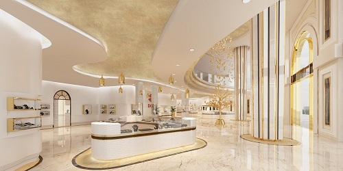 Thiết kế nội thất showroom kim cương đẹp và lớn nhất 